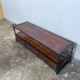 Metal Factory Industrial Indian Solid Wood Tv Unit Media 150x45x50 cm